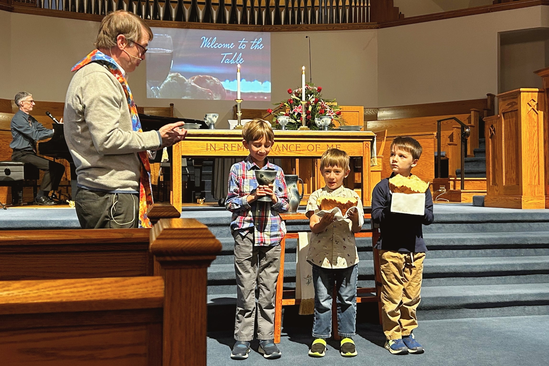 Gathering of people inside of a church